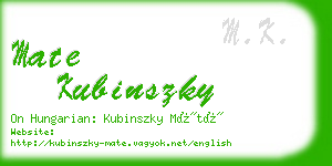 mate kubinszky business card